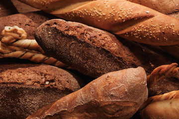 Group of bread on the table. Food concept