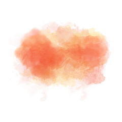 Yellow and red watercolor painted vector stain isolated on white background