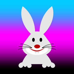 Fototapeta na wymiar Single Easter bunny horizontal banner. 