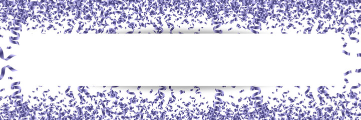 lila Luftschlangen und Konfetti - Banner