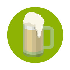 Glass of beer isolated on white background, realistic, oktoberfest, for pub and bar menu. Vector