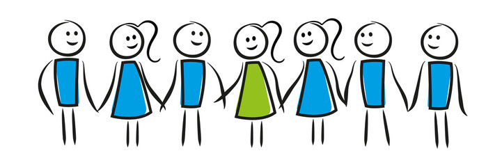 Menschen halten zusammen