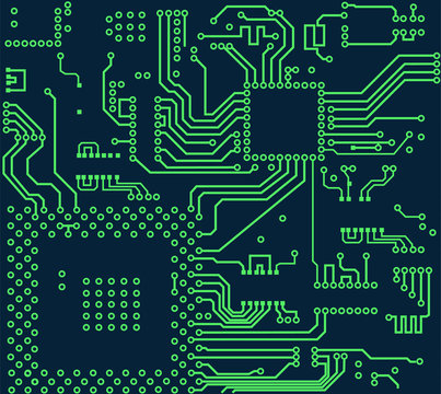 High tech electronic circuit board vector background