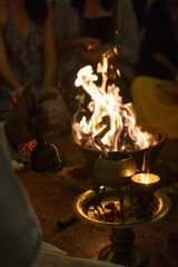 Agnihotra is a Vedic yadnya performed in orthodox Hindu communities, Bali fire ceremony.