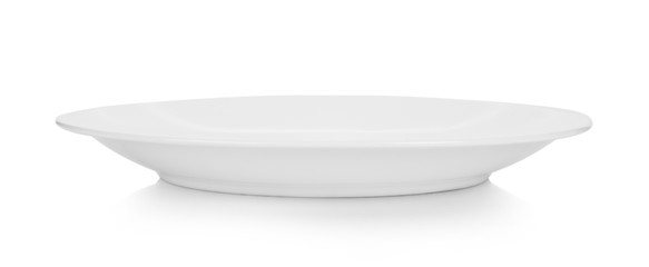 white ceramic plate on white background