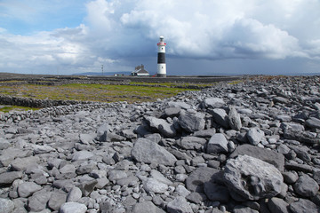 Fototapeta na wymiar Inis Oirr Inisheer Lighthouse