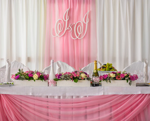 Wedding decorations with flowers