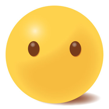 Emoji blank - Gesicht ohne Mund - 3D