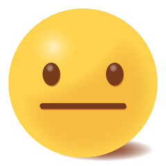 Fototapeta premium Emoji neutral - 3D