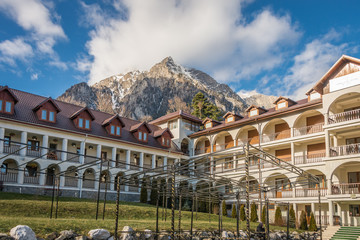 Caraiman Monastery in Busteni Mountains in Romania