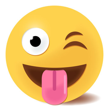 Rausstreckende Zunge Emoticon - 3D