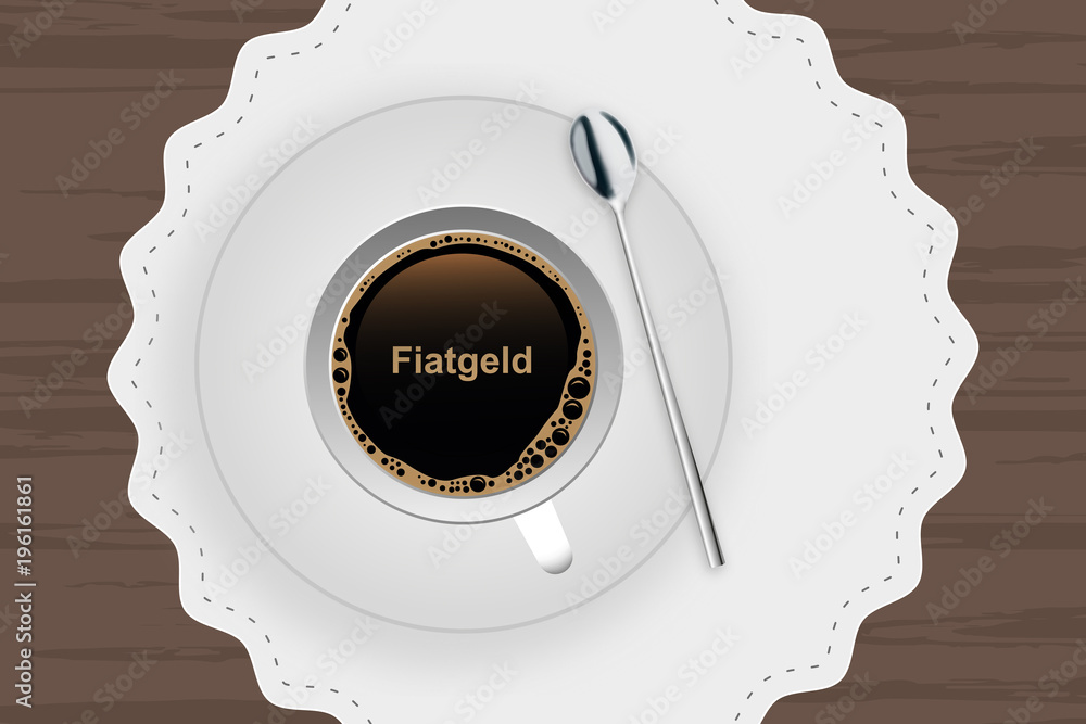 Sticker Kaffeetasse mit Untertasse - Fiatgeld