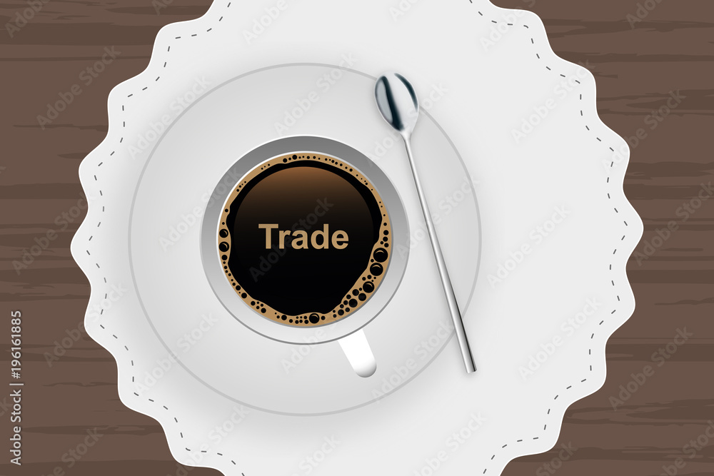 Sticker kaffeetasse mit untertasse - trade