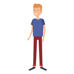 young man avatar character vector illustration design