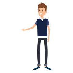 young man avatar character vector illustration design