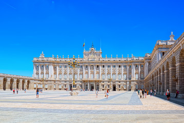 Fototapeta na wymiar Royal Palace of Madrid ( Palacio Real de Madrid) is the official