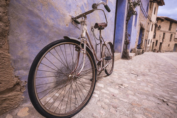 Old bicycle in street, of Valderrobres is one of the most beautiful towns of Spain Aragón Teruel