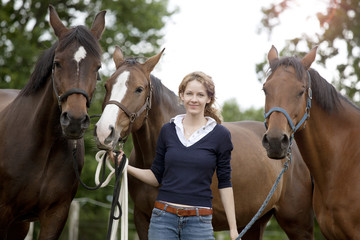 Woman with horses