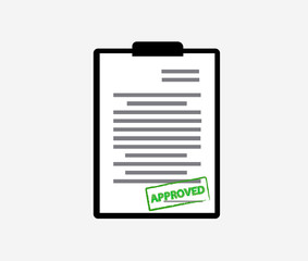 Vector document icon with approved glyph