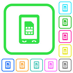 Mobile sim card vivid colored flat icons