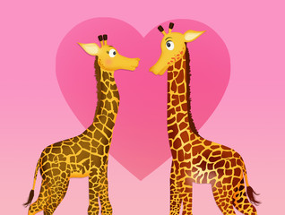 giraffe in love