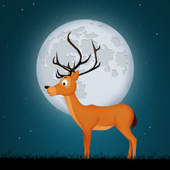 Obraz na płótnie Canvas deer in the moonlight
