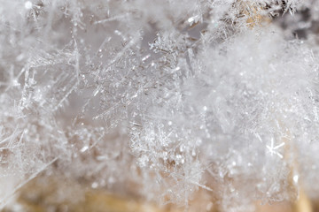 Small snowflakes on nature as background