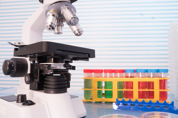 microscope in the laboratory