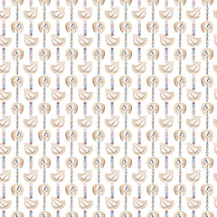 Watercolor kids  seamless pattern with wooden toys.