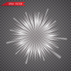 Vector illustration of bright flash, explosion or burst isolated on transparent background.
