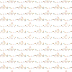 Watercolor kids  seamless pattern with wooden blocks.