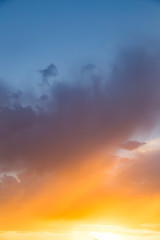 Beautiful clouds in the sky at sunset