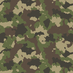 Woodland summer camouflage. Trendy style camo, repeat print. Vector illustration.