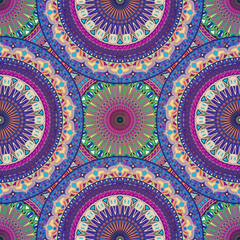 Seamless pattern mandala ornament. Vintage decorative elements. Hand drawn oriental background.