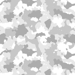 Camouflage seamless pattern. Winter camo, repeat print. Vector illustration.