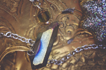 Natural stone necklace detail