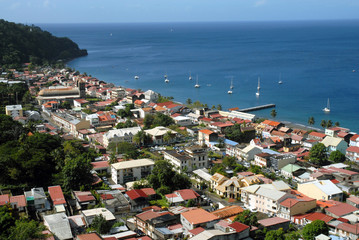 Ville de Saint-Pierre, vue générale, Martinique (Département d'outre-mer)