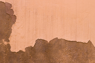 Damaged Painted Beige Brown Old Wall Background Texture