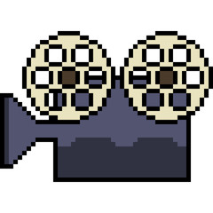 Fototapeta premium vector pixel art film camera movie