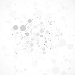 Grey graphic background dots with connections for your design, illustration