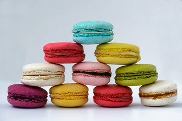 macarons on a light background