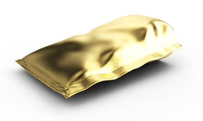 Blank Foil plastic white coffee bag isolated on white background. Packaging template mockup collection. 3d rendering.Ready for your design. 3d rendering