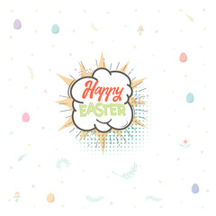 Spring - Easter is a beautiful badge, like a sticker for social networks.