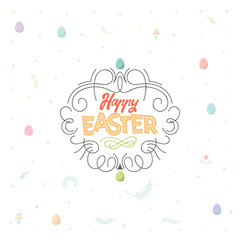 Spring - Easter is a beautiful badge, like a sticker for social networks.