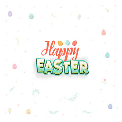 Spring - Easter is a beautiful badge, like a sticker for social networks.