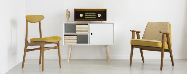 Radio in white flat interior