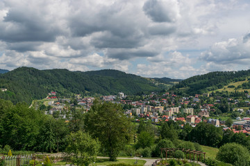 Obraz premium View from the magic garden tower in Muszyna