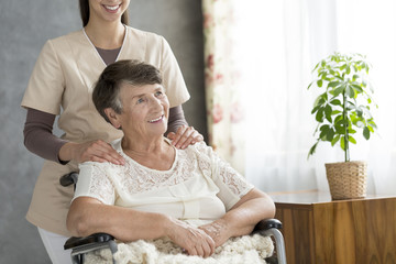 Senior woman in the wheelchair