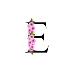 Letter E floral ornament