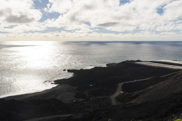 Obraz premium The volcanic beach Punta Larga near Fuencaliente de la Palma